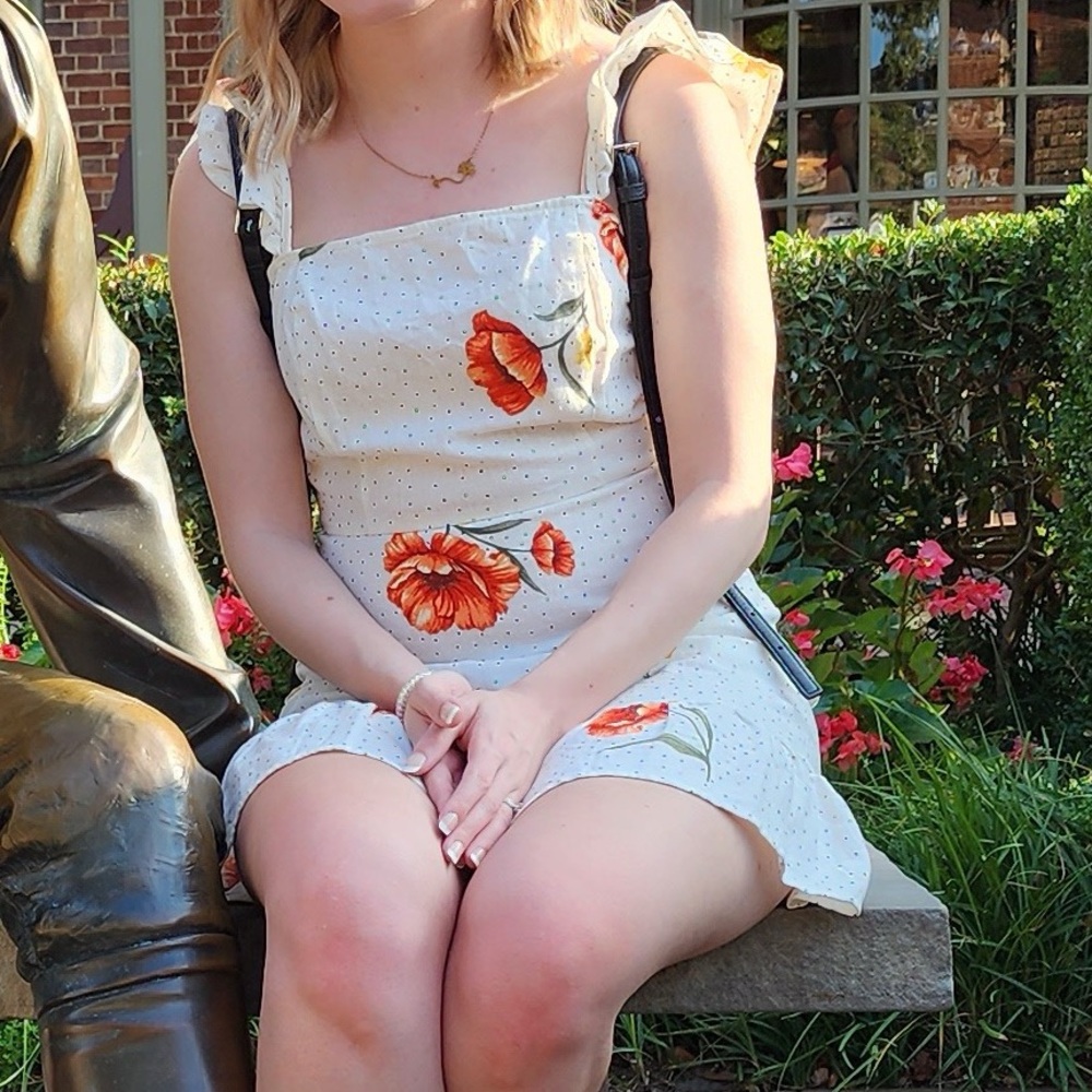 White forever 21 dress with designs